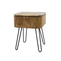 NACHTTISCH Wave Braun|Schwarz 40/45/60 cm - Braun, Holz (45/60/40cm) - Hoyz Collection