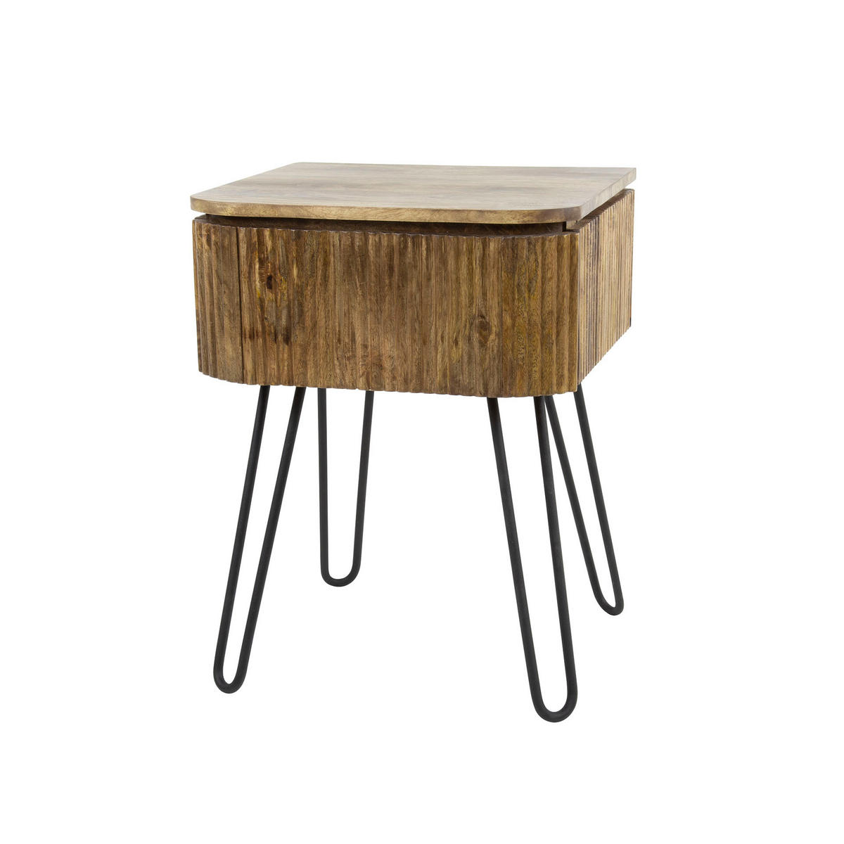 NACHTTISCH Wave Braun|Schwarz 40/45/60 cm - Braun, Holz (45/60/40cm) - Hoyz Collection