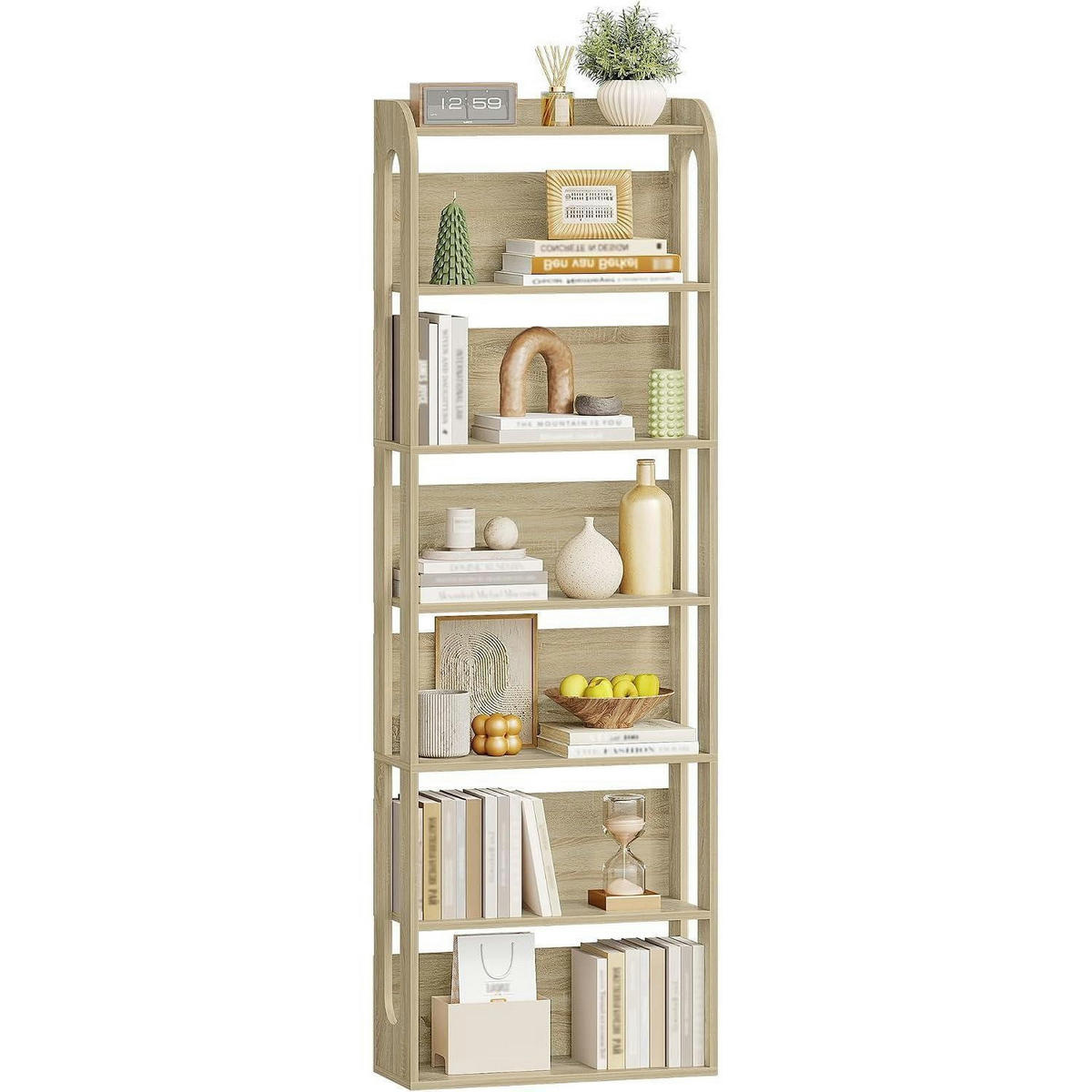 BÜCHERREGAL 7-stöckig Eichefarben 24 x 60 x 182 cm - Braun, Holzwerkstoff (60/182/24cm)