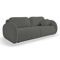 SOFA LOOP Schlaffunktion & Bettkasten PUR-Schaum Schwarze Kunststofffüße skandinavischer Stil lose Rückenkissen freistehend 234x112x86 cm Graphite - Graphitfarben, Holz/Textil (234/86/112cm) - DomoHome