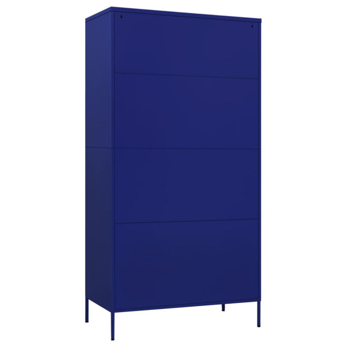 KLEIDERSCHRANK 2-Türig mit 4 verstellbaren Fächern 90/50/180 cm aus Stahl Marineblau - Blau, Metall (90/180/50cm) - vidaXL