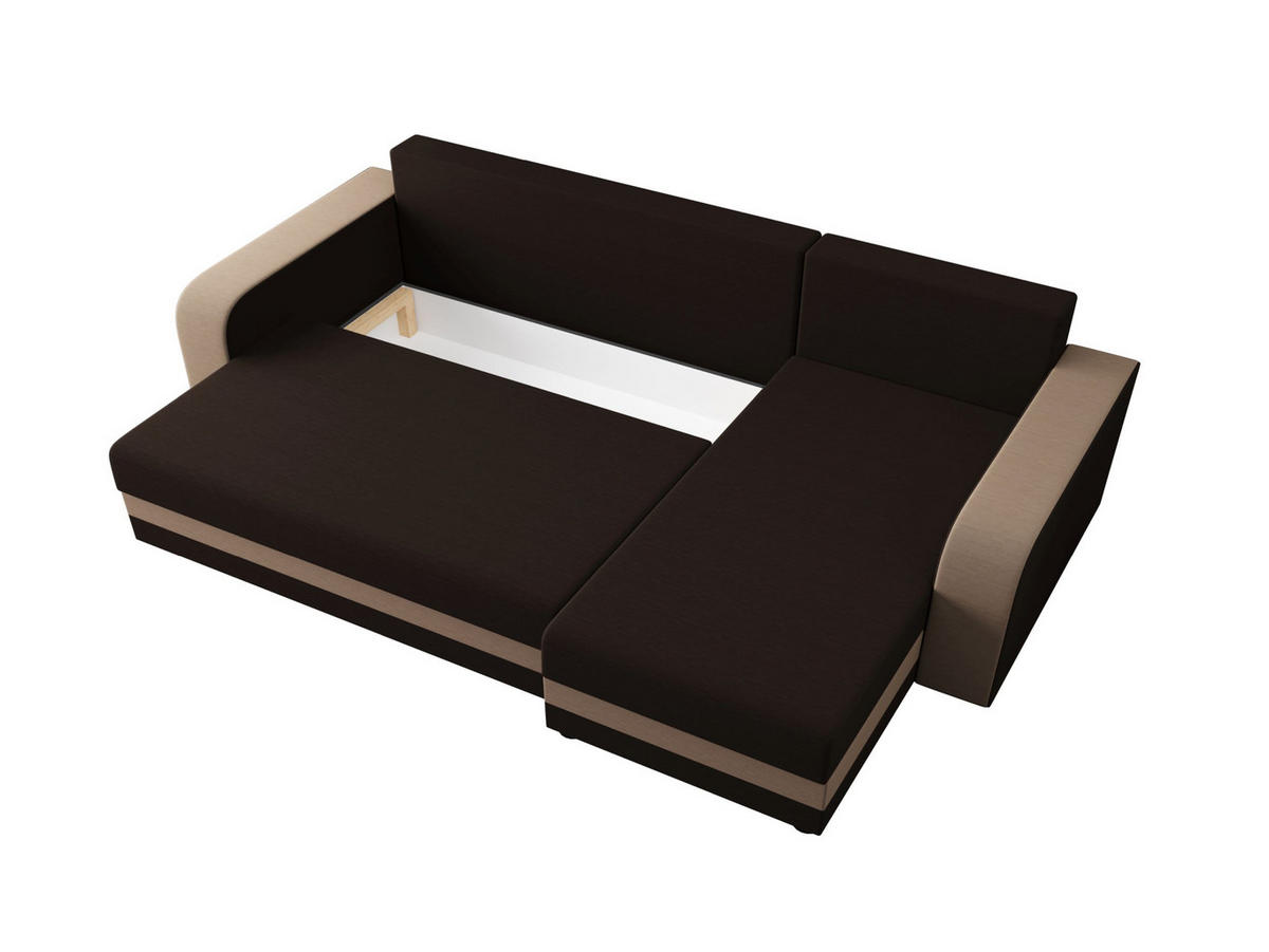 ECKSOFA HEWLET L BIS Rainbow 41+05 Rechts mit Schlaffunktion - Braun, Textil (240/140cm) - Bedante