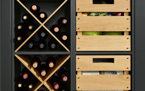 Novel Küchen Vera Schwarz Braun Holz Wein