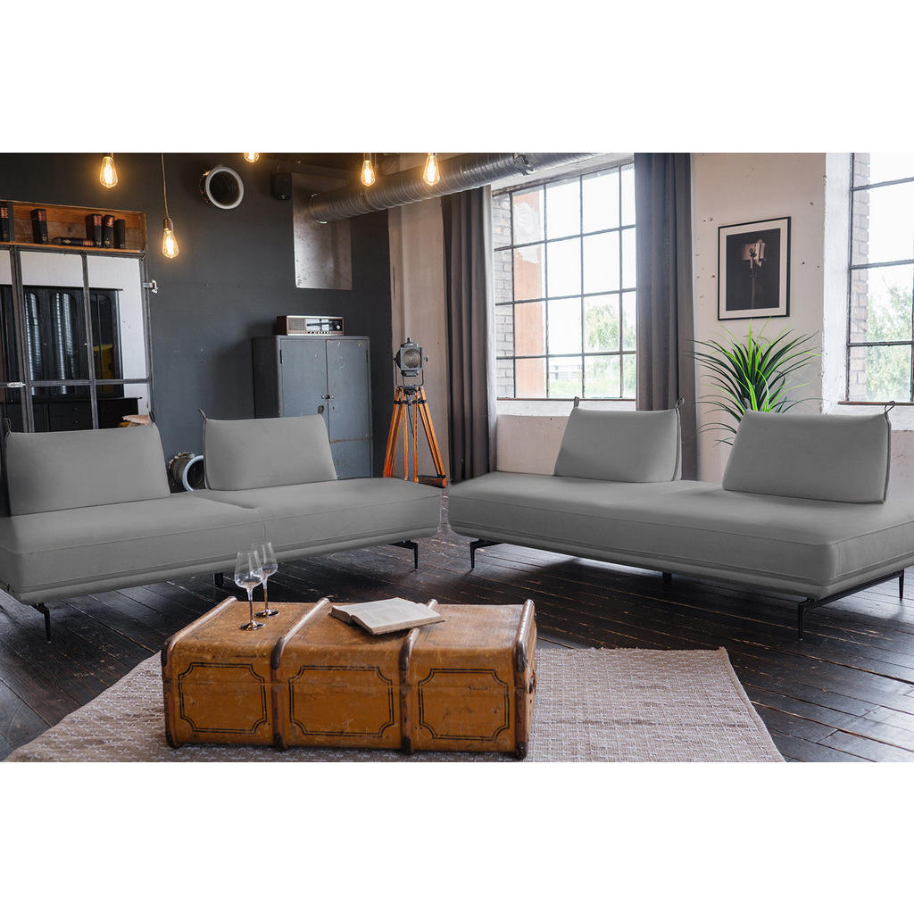 Thumbnail - Kawola Ecksofa, Grau, Schwarz, Textil, Echtholz, 4-Sitzer, Füllung: Schaumstoff, 310x210 cm, Wohnzimmer, Sofas & Couches...