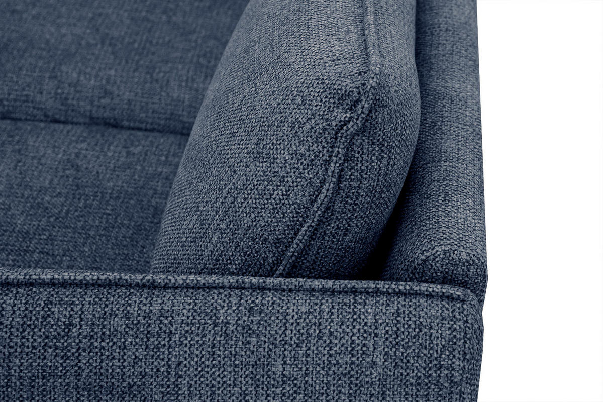 ECKSOFA HOSTEN 4-Sitzer, dunkelblau - Schwarz/Dunkelblau, Holzwerkstoff/Textil (158/269cm) - Courtois Laville