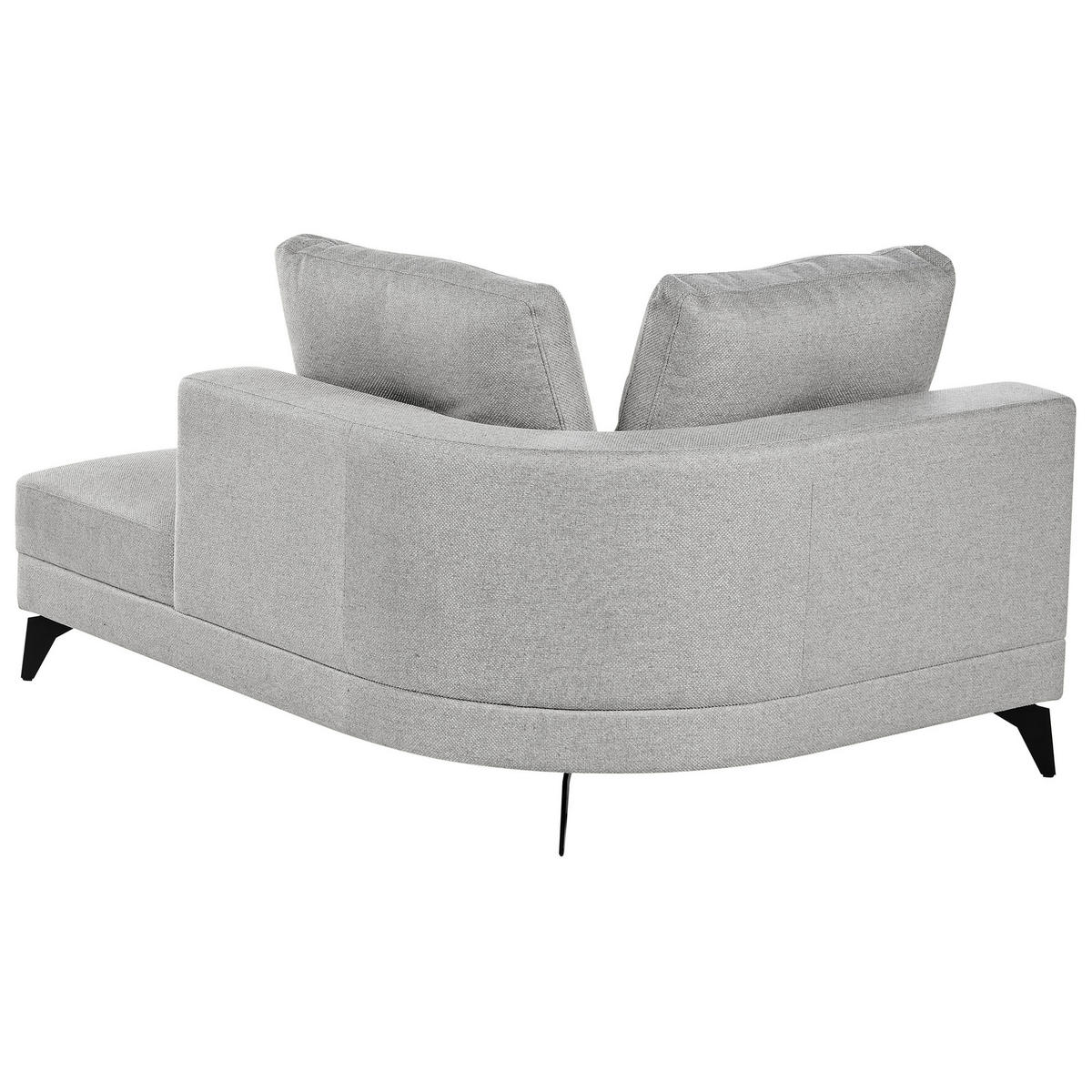 CHAISELONGUE-LINKSSEITIGE Kunstleinen Grau Yuri - Dunkelgrau/Schwarz, Textil (111/88/151cm) - Beliani