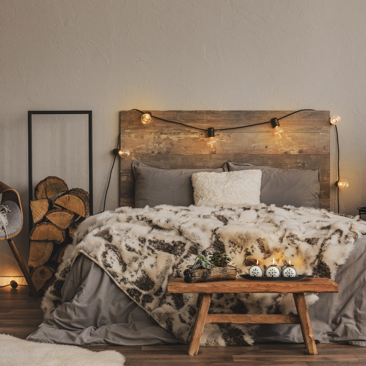 TEELICHTHALTER - Multicolor, Holzwerkstoff/Stein (10cm) - Relaxdays