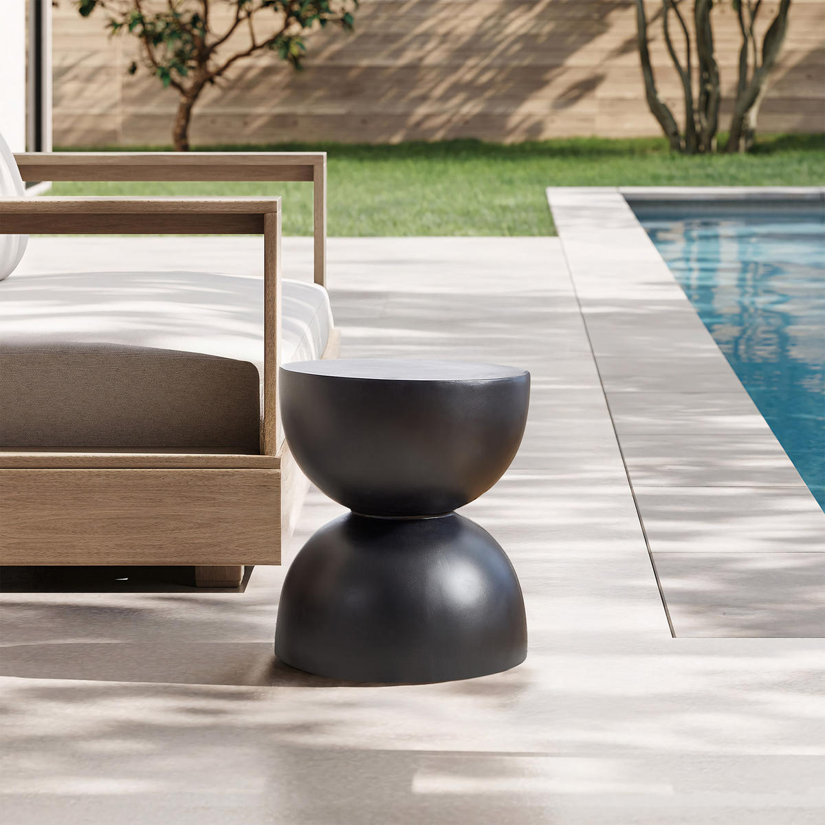 BEISTELLTISCH Rund Schwarz 45 x 45 x 52 cm - Schwarz, Metall (39.5/39.5/45cm) - Nordlys