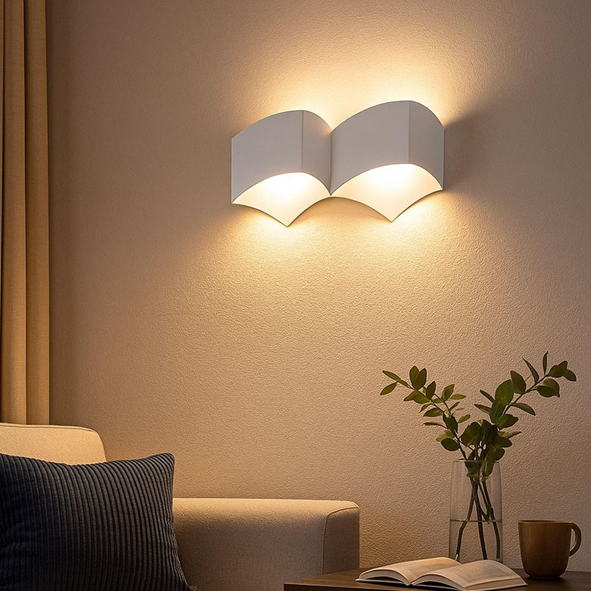 LED WANDLEUCHTE CARRE Metall Weiß - Weiß, Metall (18.5/18.5/45cm) - Wofi