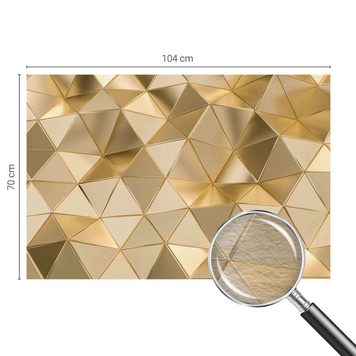 FOTOTAPETE 104x70 cm - Dreiecksmuster - Grau, Textil (104/70cm) - Wallfluent