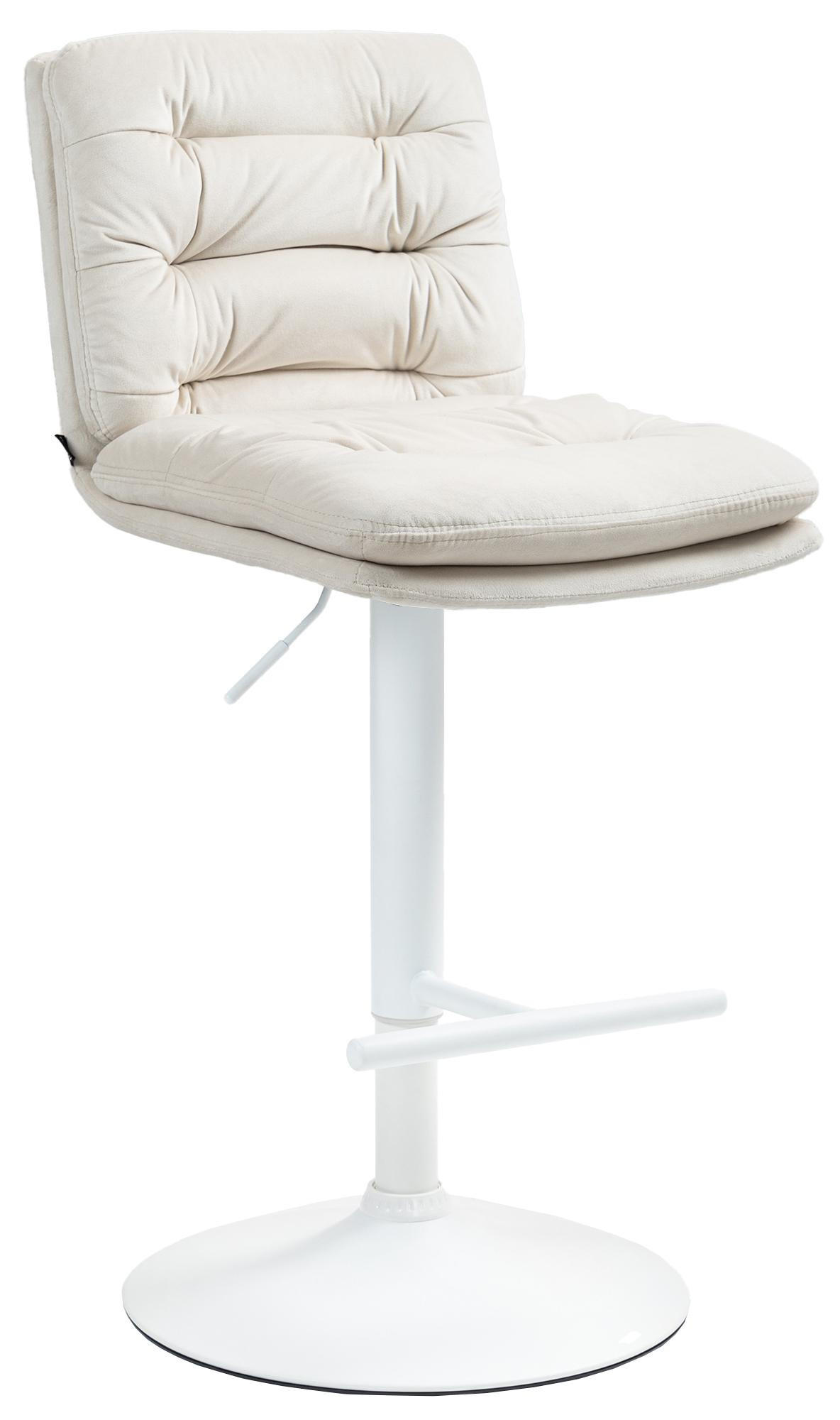 BARHOCKER Samt creme - Creme/Weiß, Textil/Metall (42/94/56cm) - CLP