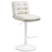 BARHOCKER Samt creme - Creme/Weiß, Textil/Metall (42/94/56cm) - CLP