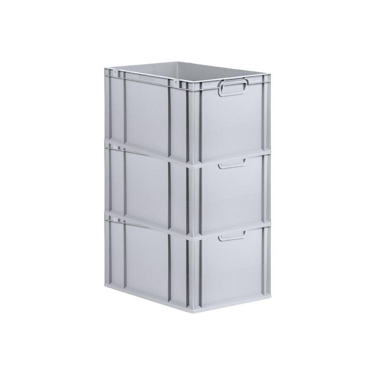 EUROBOX 3x Nextgen Economy Mit Scharnierdeckel Grau/Gelb Griffe Geschlossen 65 Liter - Gelb, Kunststoff (40/32/60cm) - PROREGAL