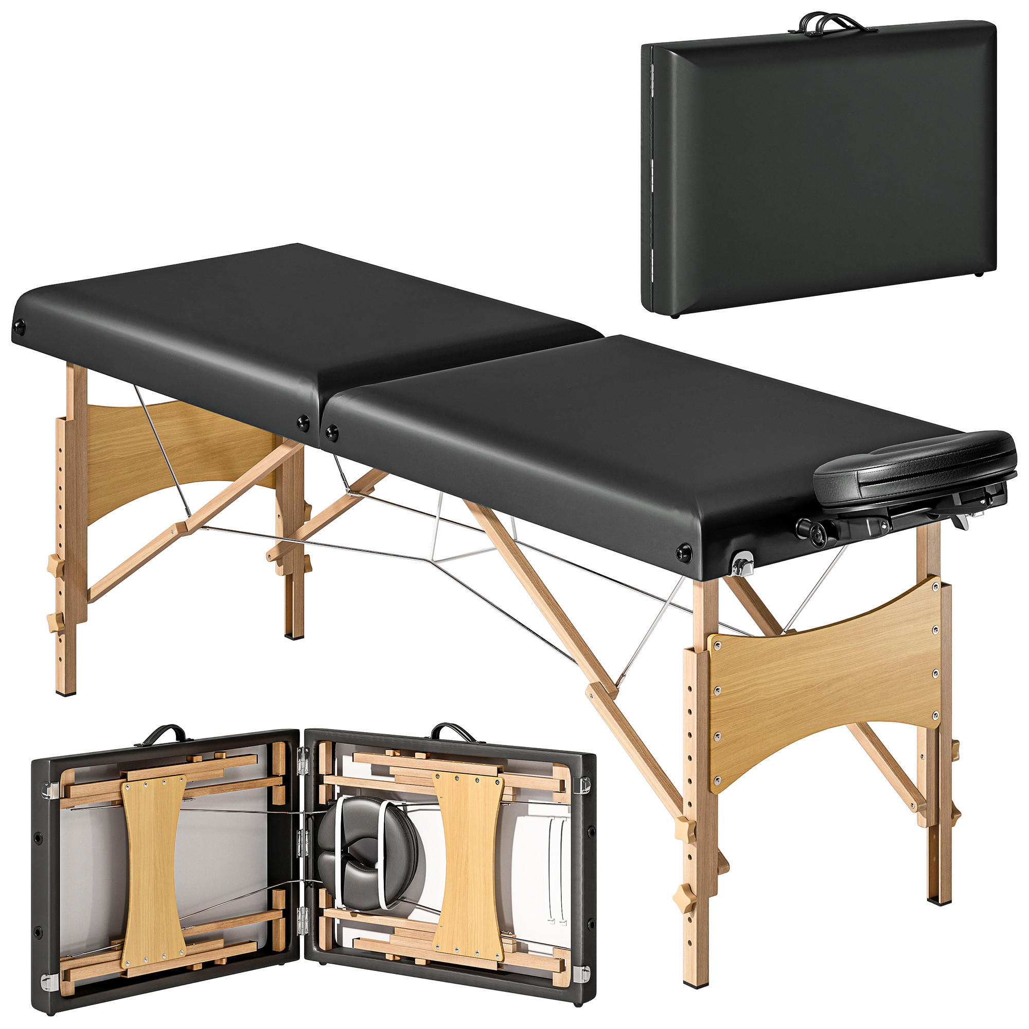 MASSAGETISCH DE-10667 Schwarz - Schwarz, Holzwerkstoff (70/86/215cm) - ComfortXL
