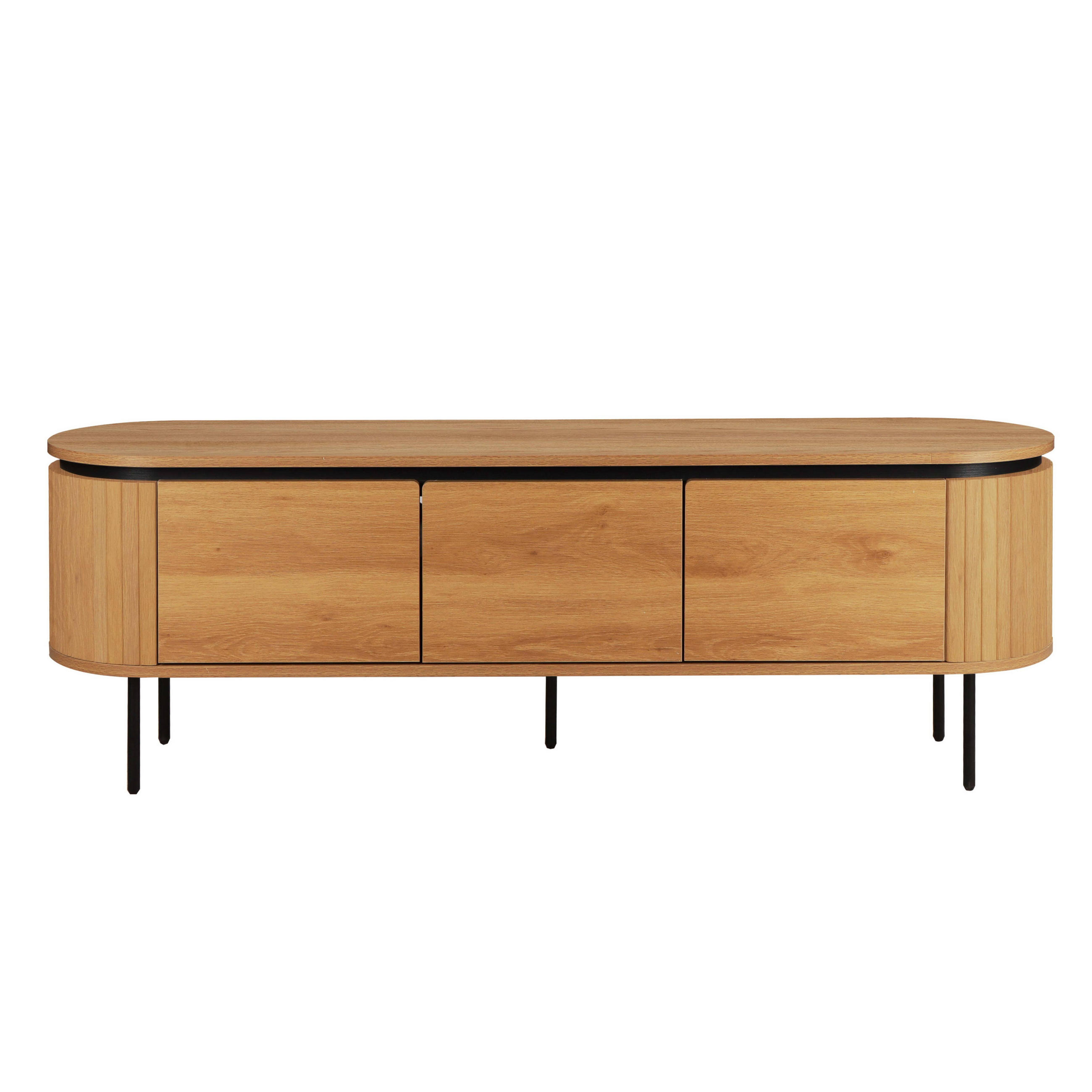 TV-SCHRANK, helles Holzeffekt - Beige, Holz (40/55/160cm) - Oviala