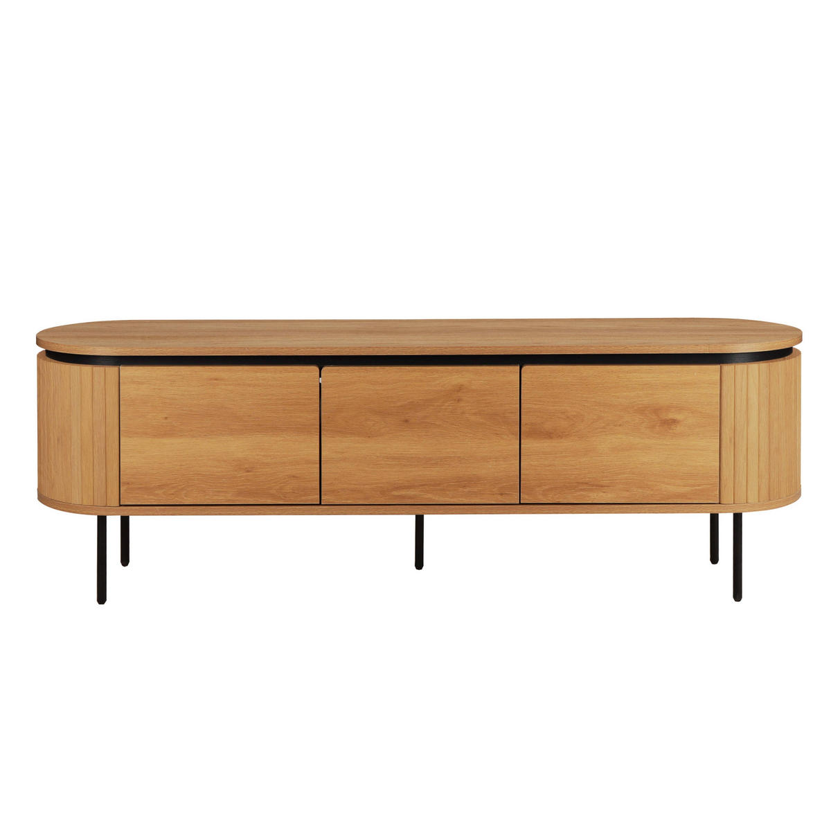 TV-SCHRANK, helles Holzeffekt - Beige, Holz (40/55/160cm) - Oviala
