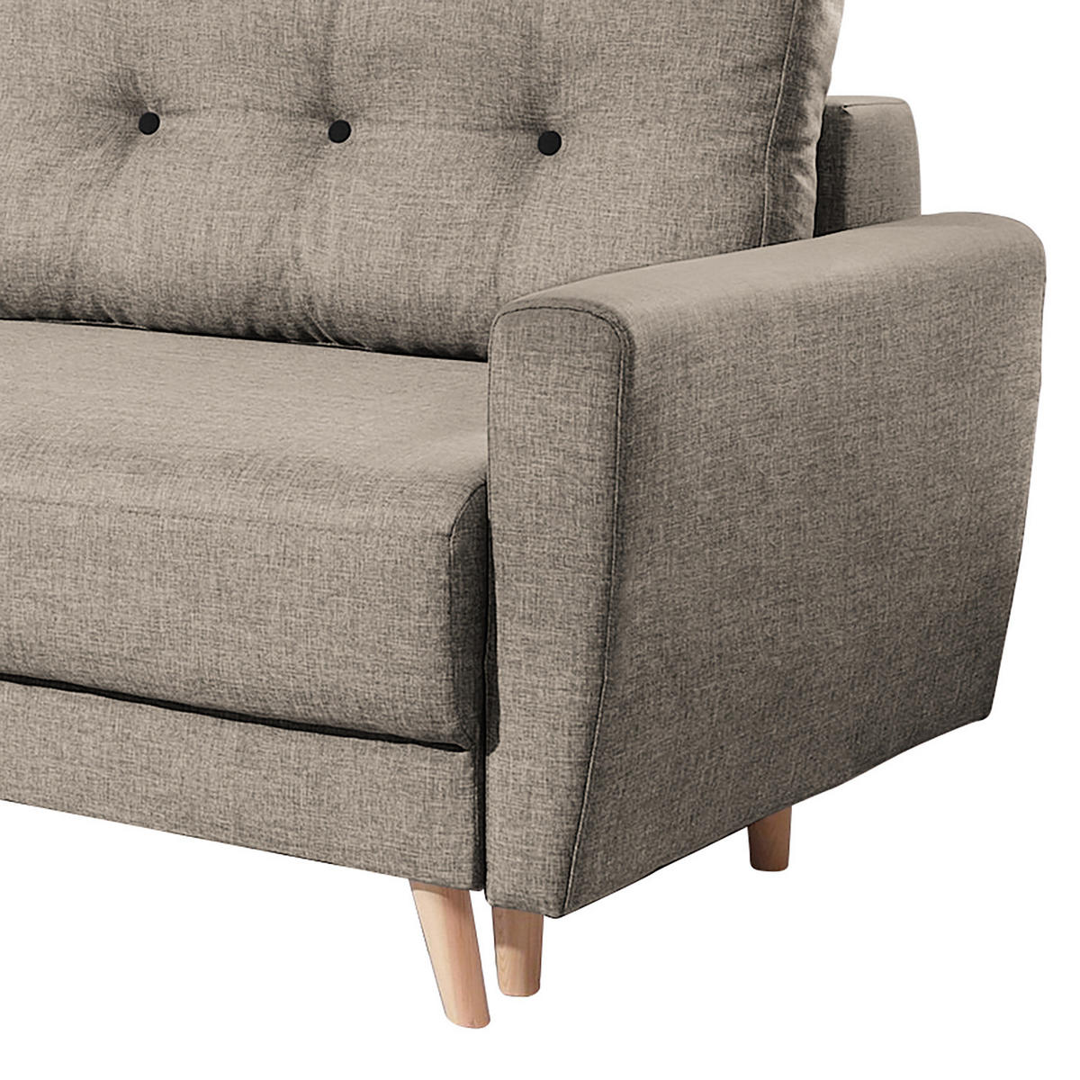 3-SITZER SOFA - Cappuccino, Textil (220/90/90cm) - home24