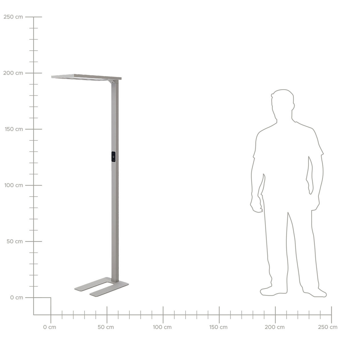 STEHLAMPE Orion 30/61/196 cm - Silberfarben, Metall (30/61/196cm) - Beliani