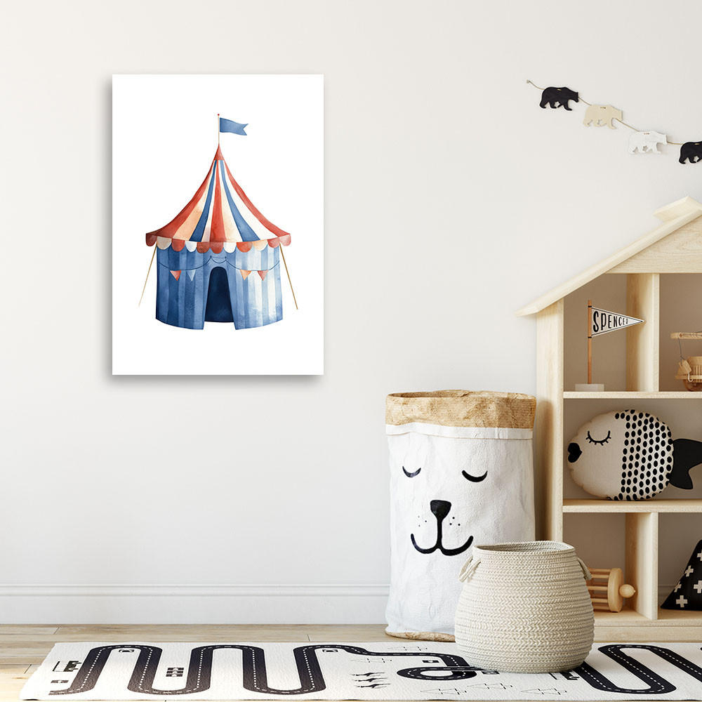 LEINWANDBILD Lein Bunter Zirkus 80x120cm - Multicolor, Textil (80/120cm) - Feeby
