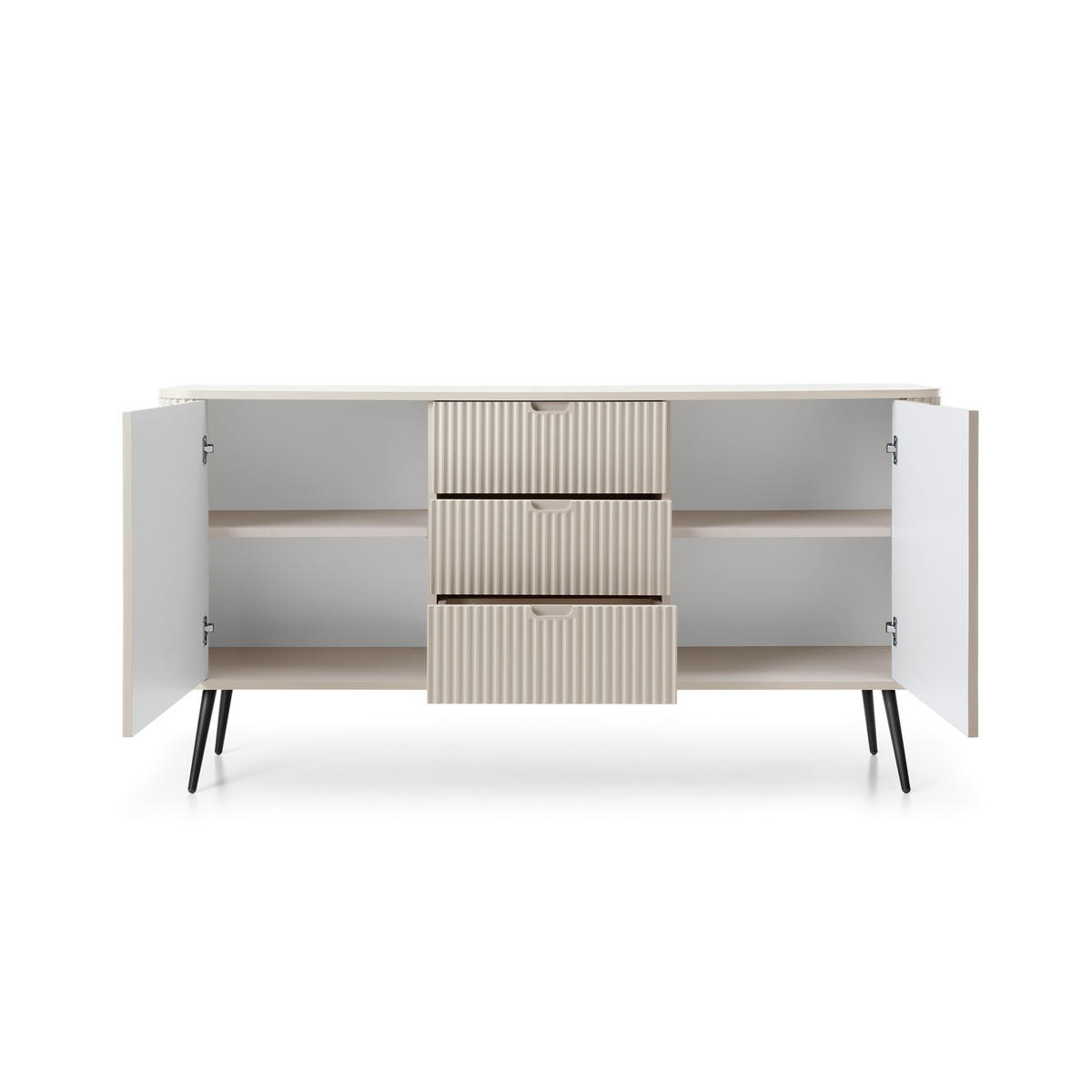SIDEBOARD ZENZERO 168/87/39 cm mit 3 Schubladen 2 Türen Kaschmir - Kaschmir, Holzwerkstoff (168/87/39cm) - MASSENO