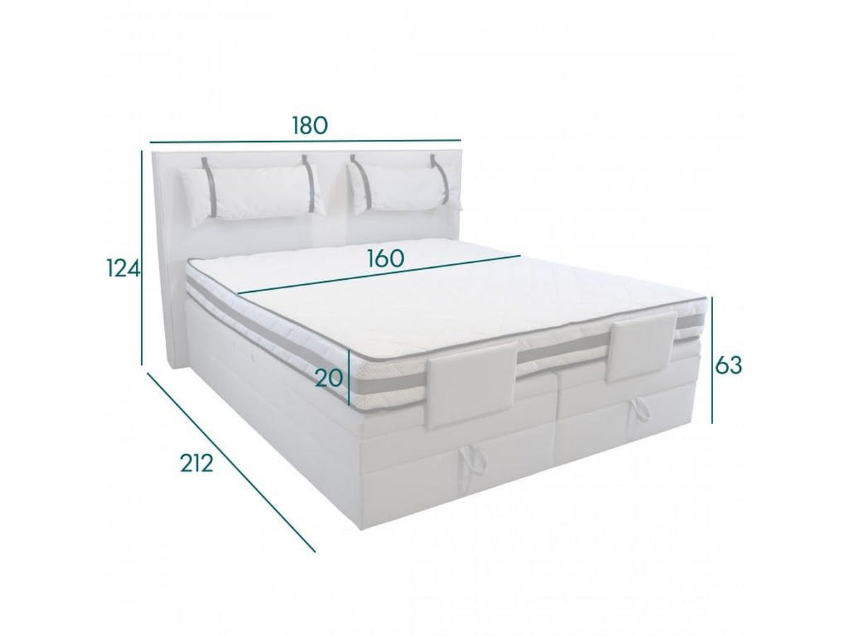 BOXSPRINGBETT 160x200 cm, PORTO, Bett mit elektrisch verstellbarem Lattenrost, Loser Matratze, Beige - Beige, Holz/Kunststoff (160/200cm) - Trada