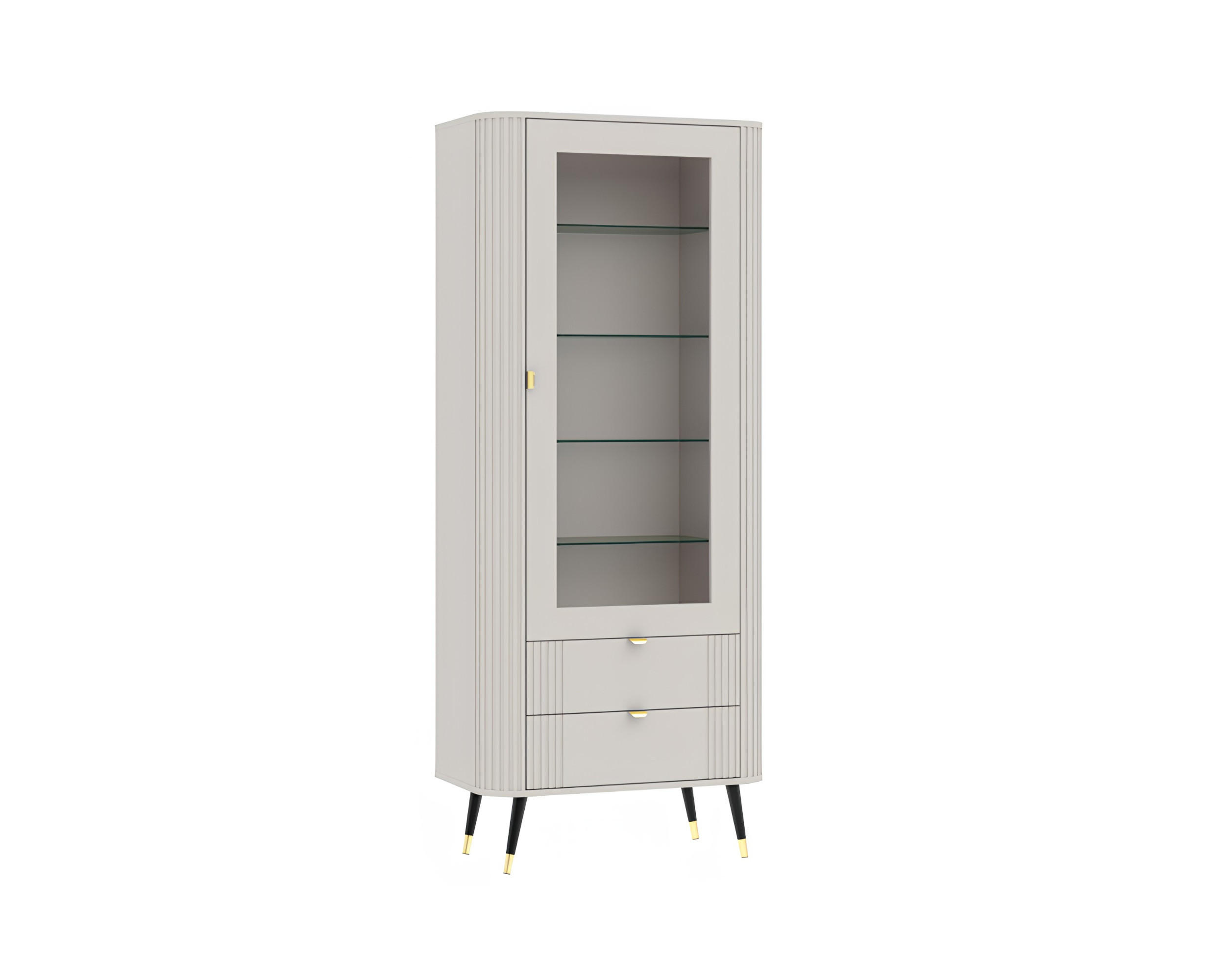 VITRINE mit 2 Schubladen, Kaschmir, 78,4 x 40 x 192,4 cm - Kaschmir, Holzwerkstoff (78.4/192.4/40cm) - 3XE LIVING