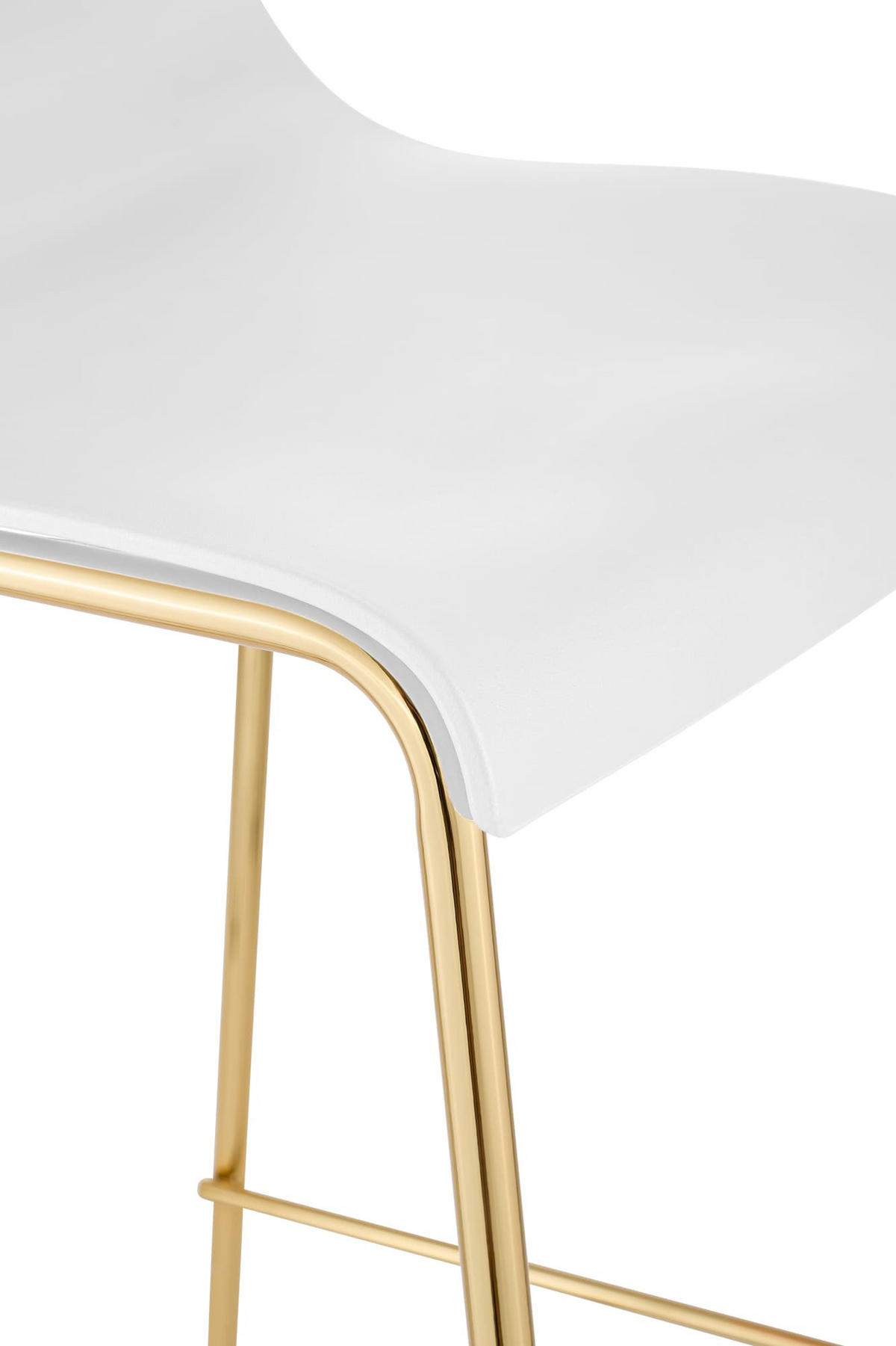BARHOCKER Kunststoff Weiß - Goldfarben/Weiß, Kunststoff/Metall (43/100/48cm) - CLP