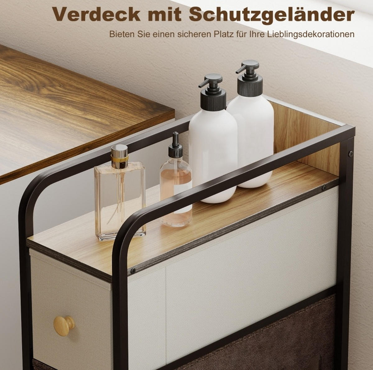 KOMMODE 20/84,5/47 cm Mehrfarbig aus Vliesstoff mit 4 Schubladen - Multicolor, Textil (47/84.5/20cm) - OKMYHOME