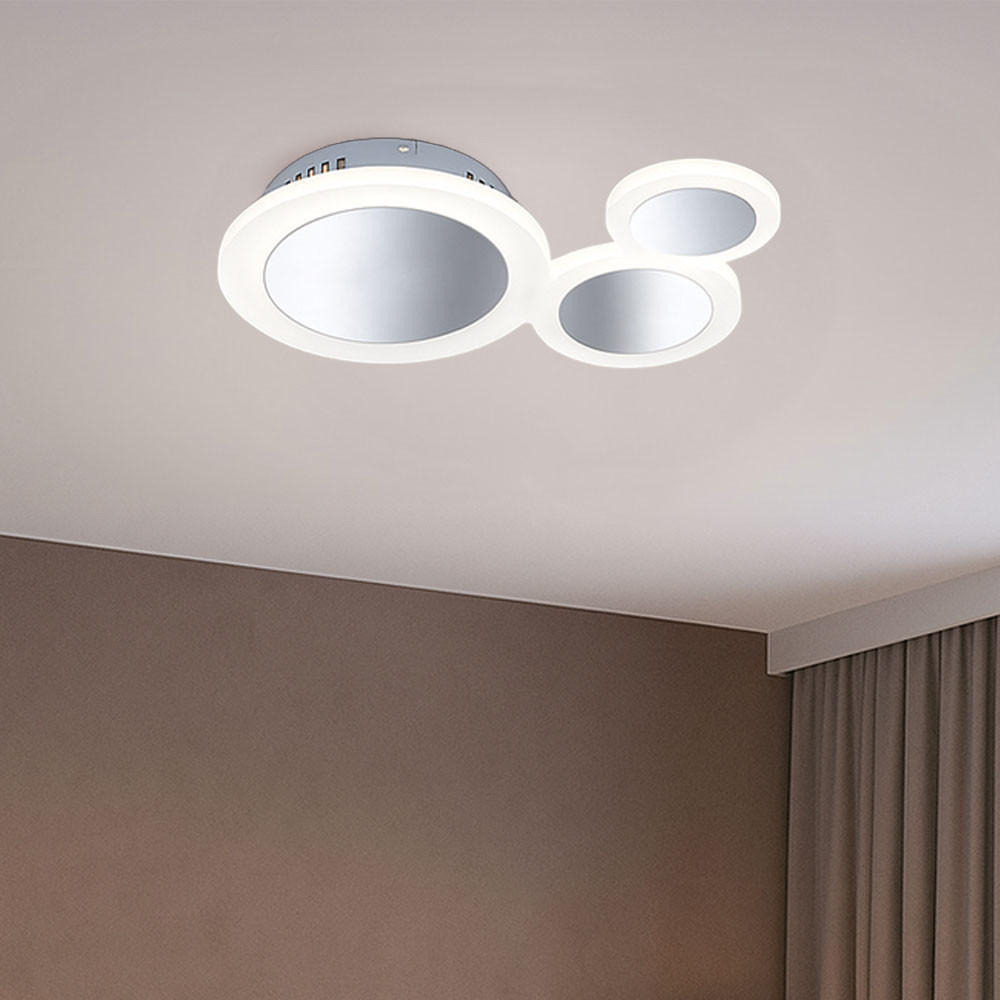 LED DECKENLEUCHTE Metall Chrom Silber - Silberfarben, Metall (39/28/7.5cm) - Wofi