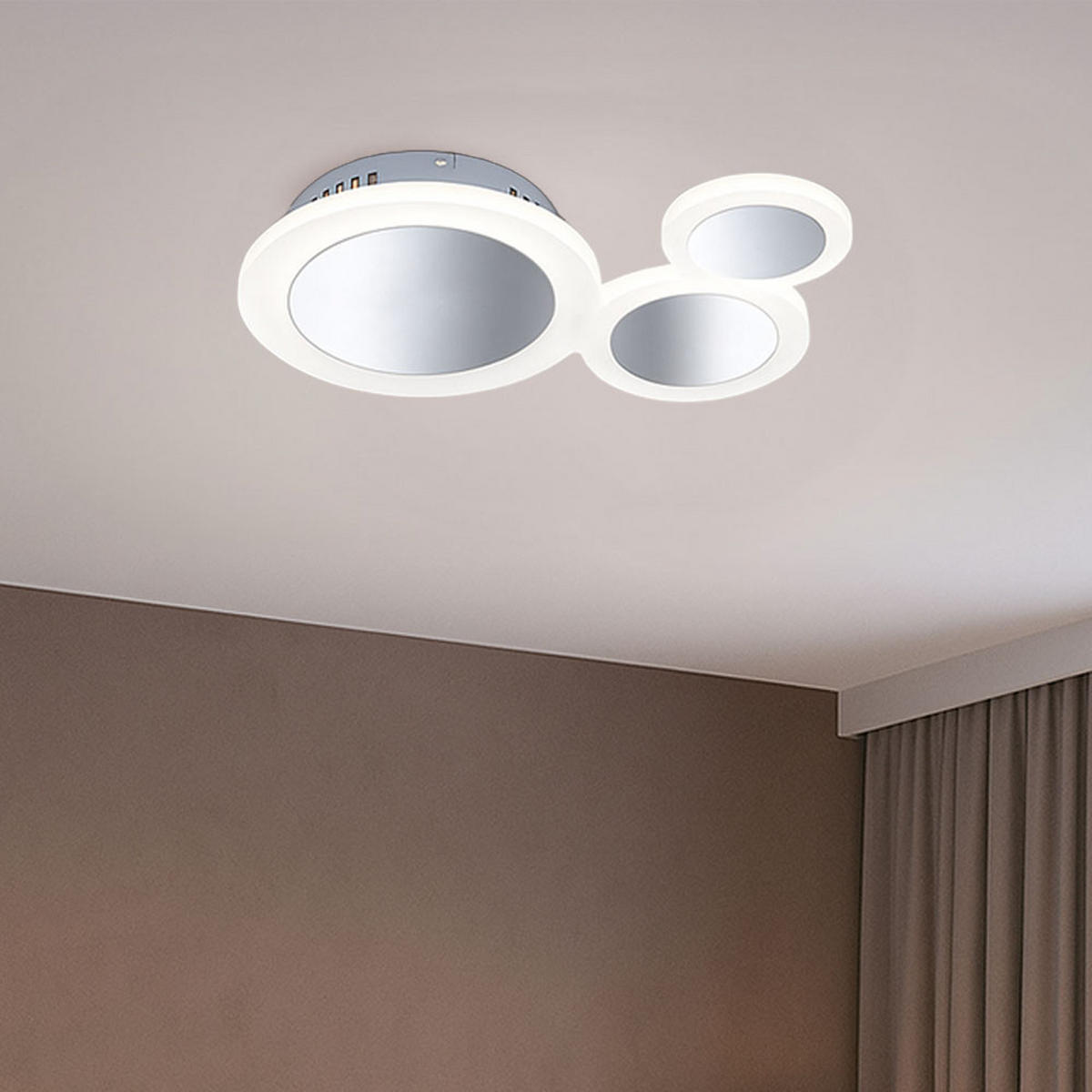 LED DECKENLEUCHTE Metall Chrom Silber - Silberfarben, Metall (39/28/7.5cm) - Wofi