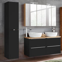 BADMÖBEL-SET 3-TLG. Toskana-56 - Anthrazit, Holzwerkstoff (180/200/46cm) - Lomado