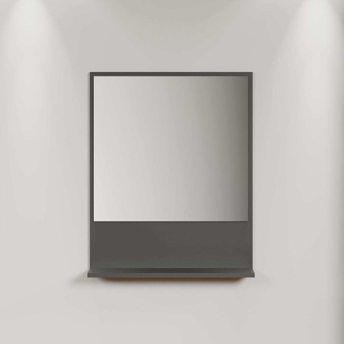 WANDSPIEGEL mit 1 ablage - purebliss 60/14/74 cm - Anthrazit, Holzwerkstoff (60/74/14cm) - Trendteam