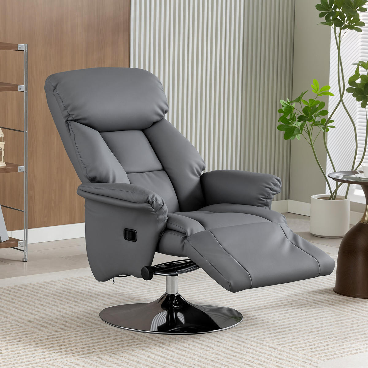 RELAXSESSEL DE-15439 360° drehbar mit 130° Neigung Grau - Grau, Metall (78/109/80cm) - ComfortXL
