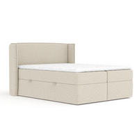 BOXBETT Skyline Beige 160/200 cm mit Matratze und Topper - Beige/Schwarz, Holz/Holzwerkstoff (160/200cm) - Maison de Reve