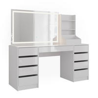 SCHMINKTISCH Sherry Weiß/Weiß Hochglanz 158.2 cm 3 Teile - Weiß Hochglanz, Holzwerkstoff (158.2/76/50.1cm) - Vicco