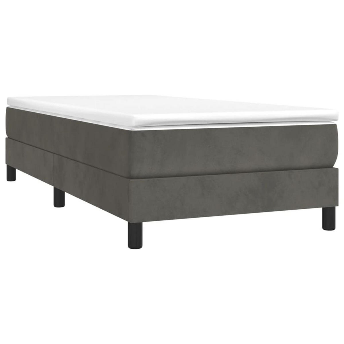 BETTGESTELL Dunkelgrau 100/200 Cm Samt - Grau, Holzwerkstoff (100/200cm) - vidaXL
