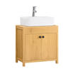 WASCHBECKENUNTERSCHRANK Dunkelnatur - Naturfarben, Holzwerkstoff (60/60/35cm) - SoBuy
