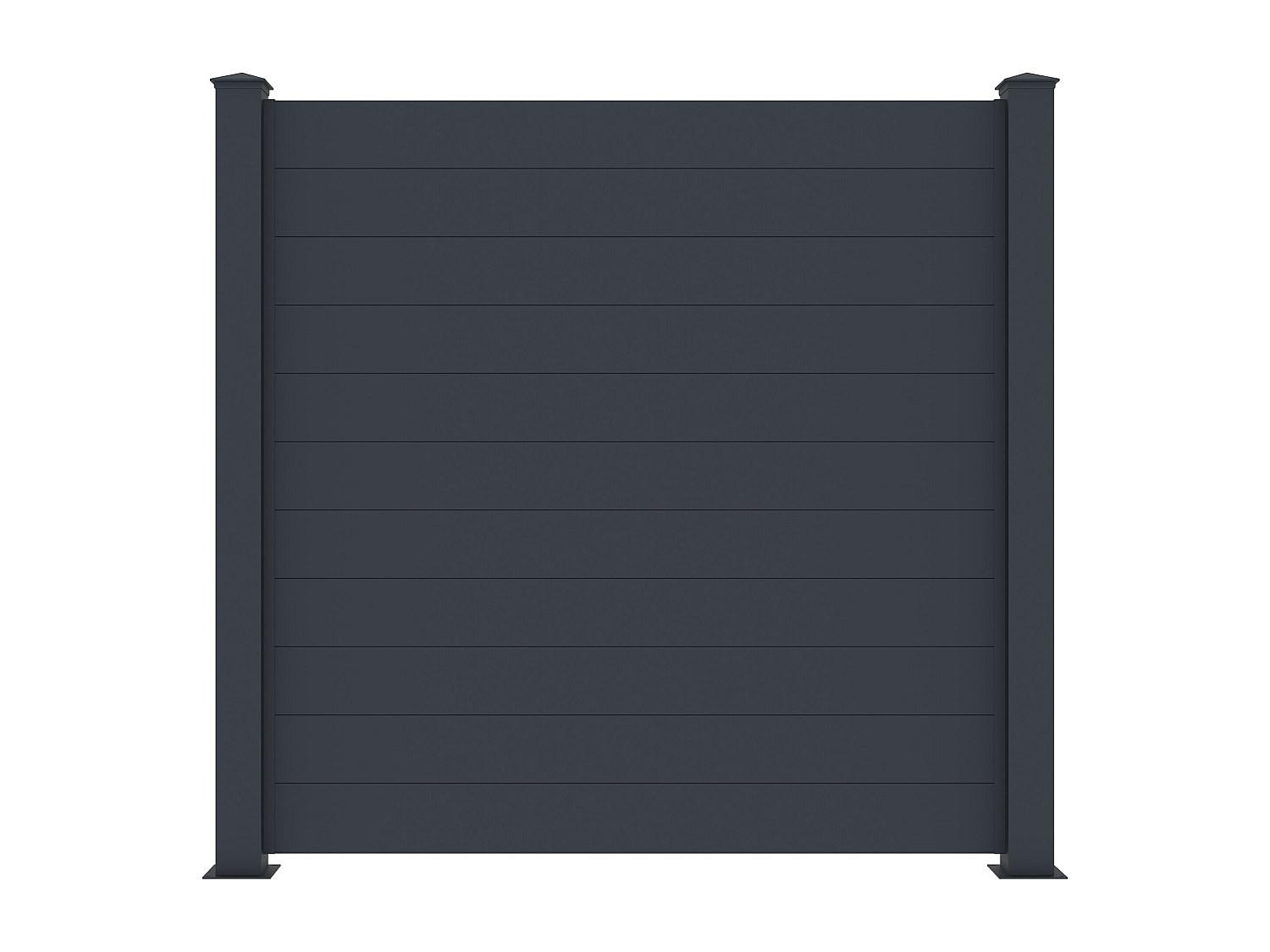 ZAUN - 168cm x 15.3cm - Aluminium - anthrazitgrau - NAZARIO - Anthrazit, Metall (168/171cm) - Vente-Unique