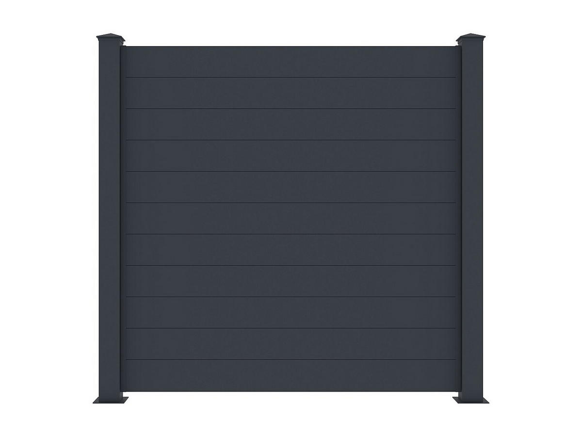 ZAUN - 168cm x 15.3cm - Aluminium - anthrazitgrau - NAZARIO - Anthrazit, Metall (168/171cm) - Vente-Unique