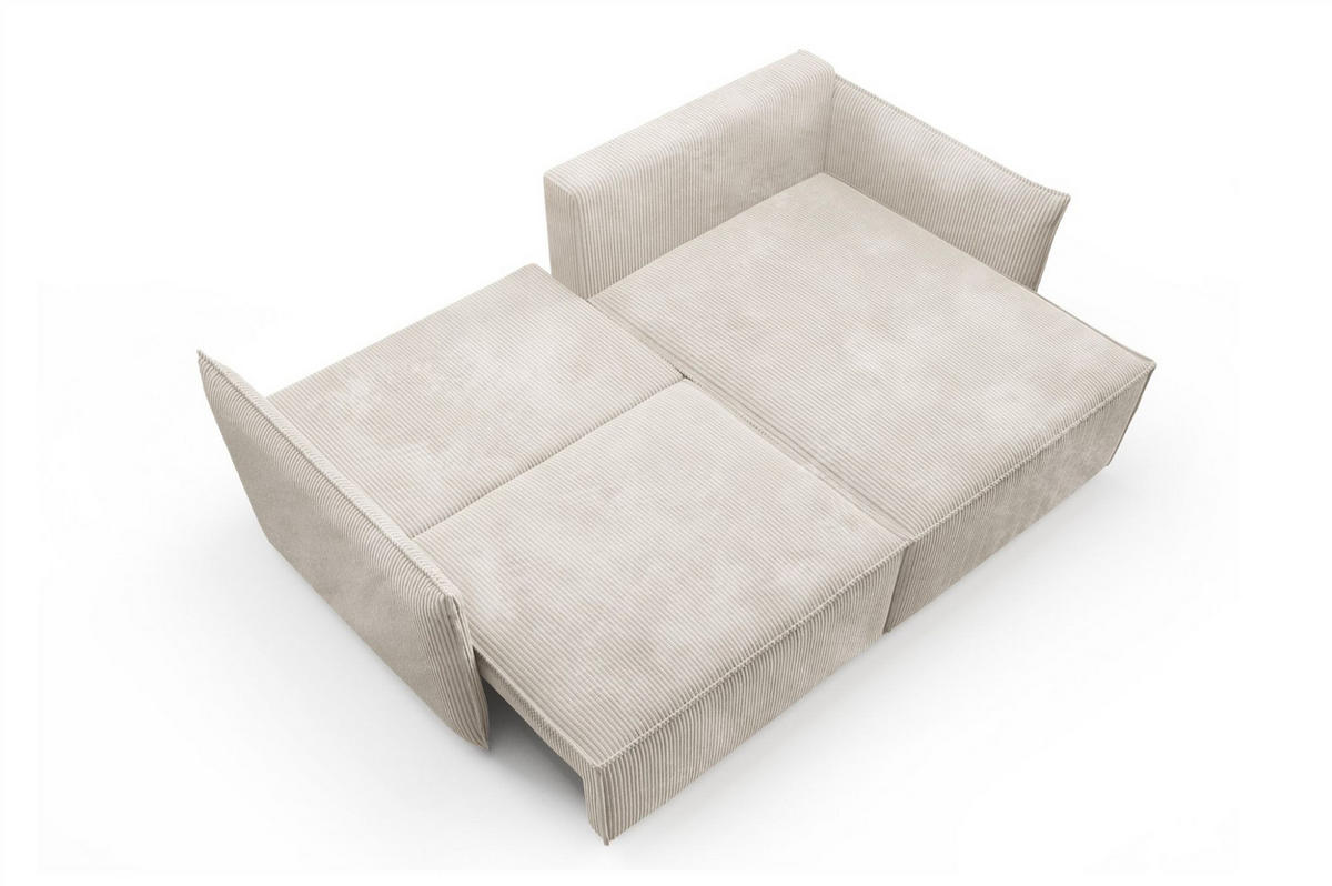 ECKSOFA Minea Mit Schlaffunktion - Hellgrau, Holzwerkstoff/Textil (221/153cm) - Fun Möbel