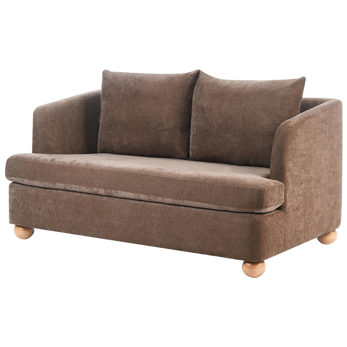 POHOVKA 2-místná Žinylková látka Hnědá Rattvik - světle hnědá, textil (162/86/82cm) - Beliani