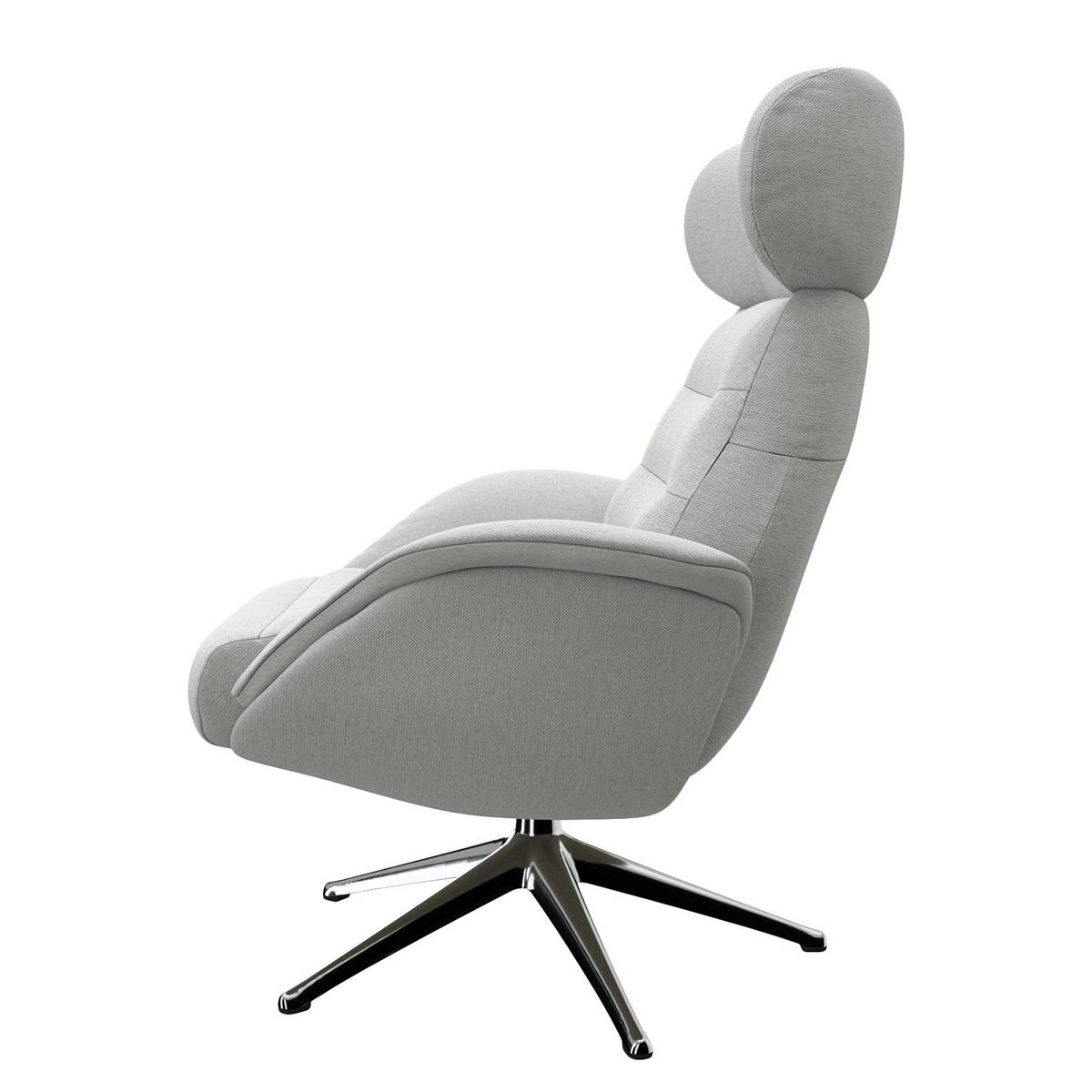 RELAXSESSEL - Hellgrau, Textil/Metall (90/107/90cm) - home24