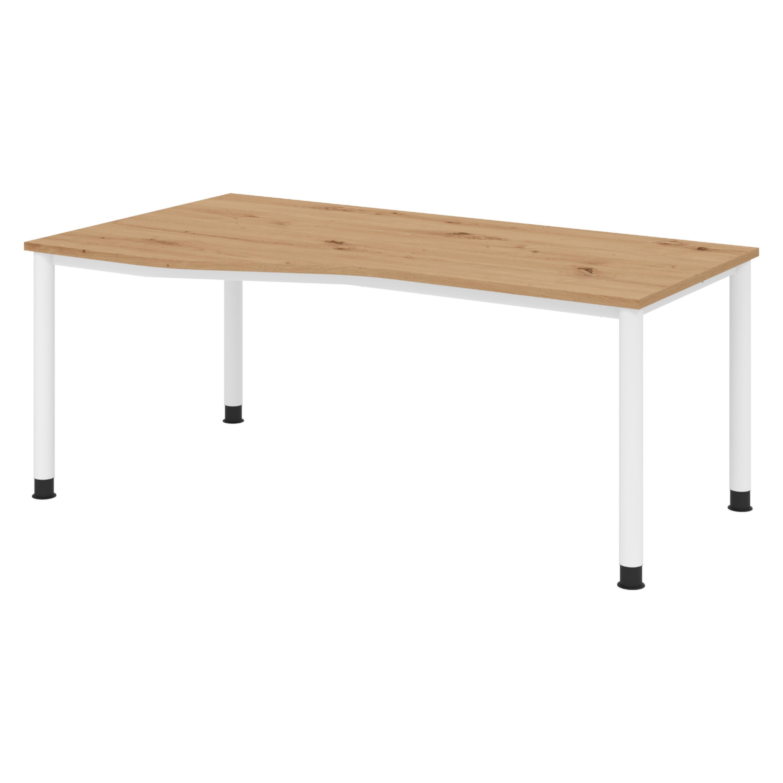 SCHREIBTISCH Serie-H 100/180/74 cm in Wildeiche/Weiß - Wildeiche/Weiß, Holzwerkstoff (100/180/74cm) - bümö