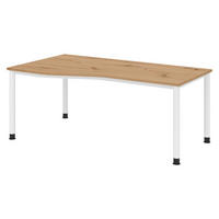 SCHREIBTISCH Serie-H 100/180/74 cm in Wildeiche/Weiß - Wildeiche/Weiß, Holzwerkstoff (100/180/74cm) - bümö