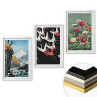 WANDBILDER 3er-Set - 40x60 cm Weißer Rahmen - Berge, Wasserfälle, Vögel, Blumen - Weiß, Kunststoff (40/60cm) - ArtPrintCave