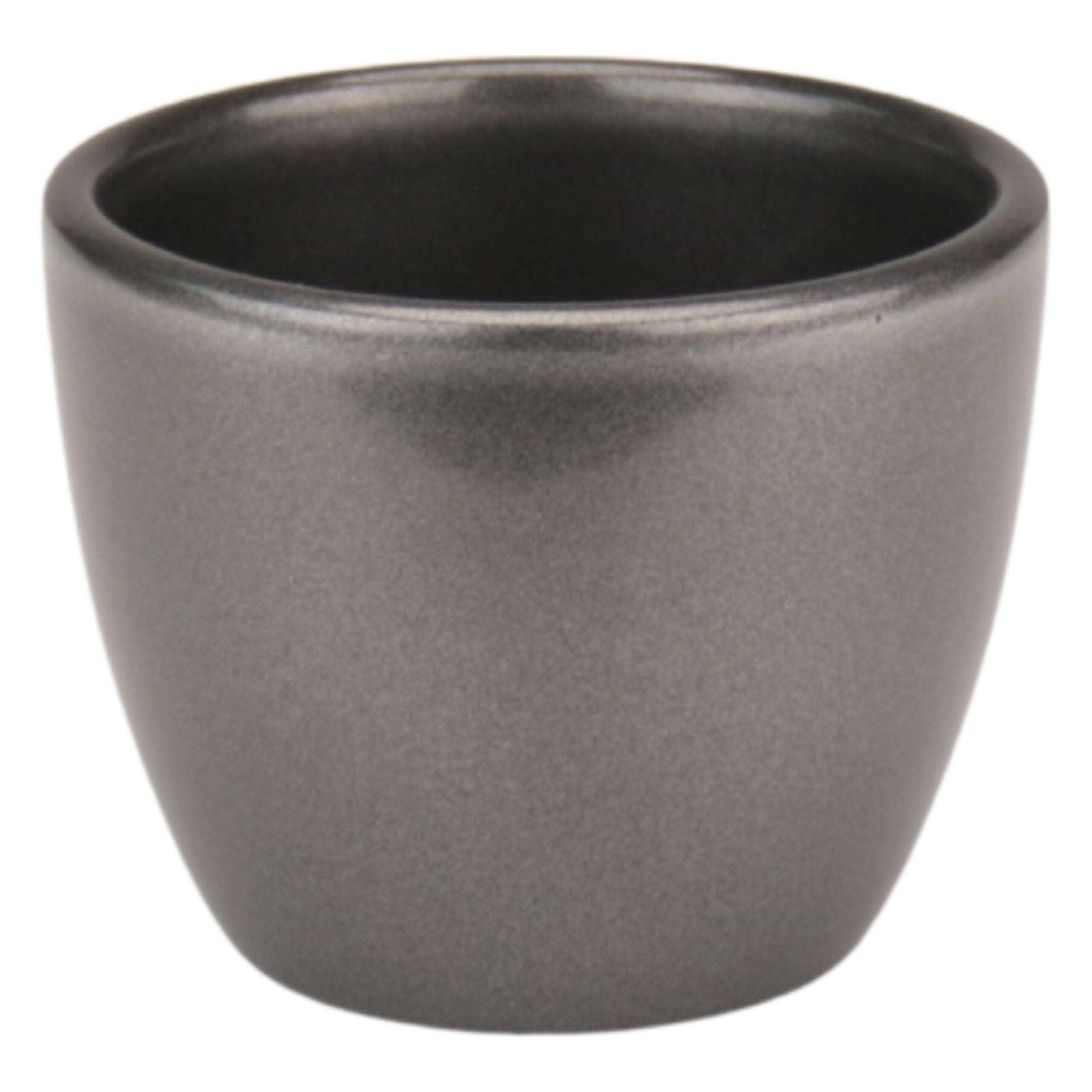 LENI Blumentopf Sylt Keramik Ø 8 cm Höhe 6 cm rund Dunkelsilber Metallic glänzend - Silberfarben, Keramik (8/6cm) - LENI