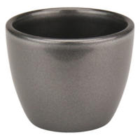 LENI Blumentopf Sylt Keramik Ø 8 cm Höhe 6 cm rund Dunkelsilber Metallic glänzend - Silberfarben, Keramik (8/6cm) - LENI