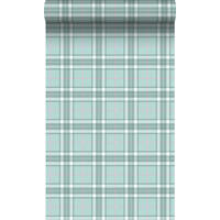 TAPETE Karomuster 53 cm x 10.05 m - Türkis, Papier (53/1000cm) - Origin Wallcoverings