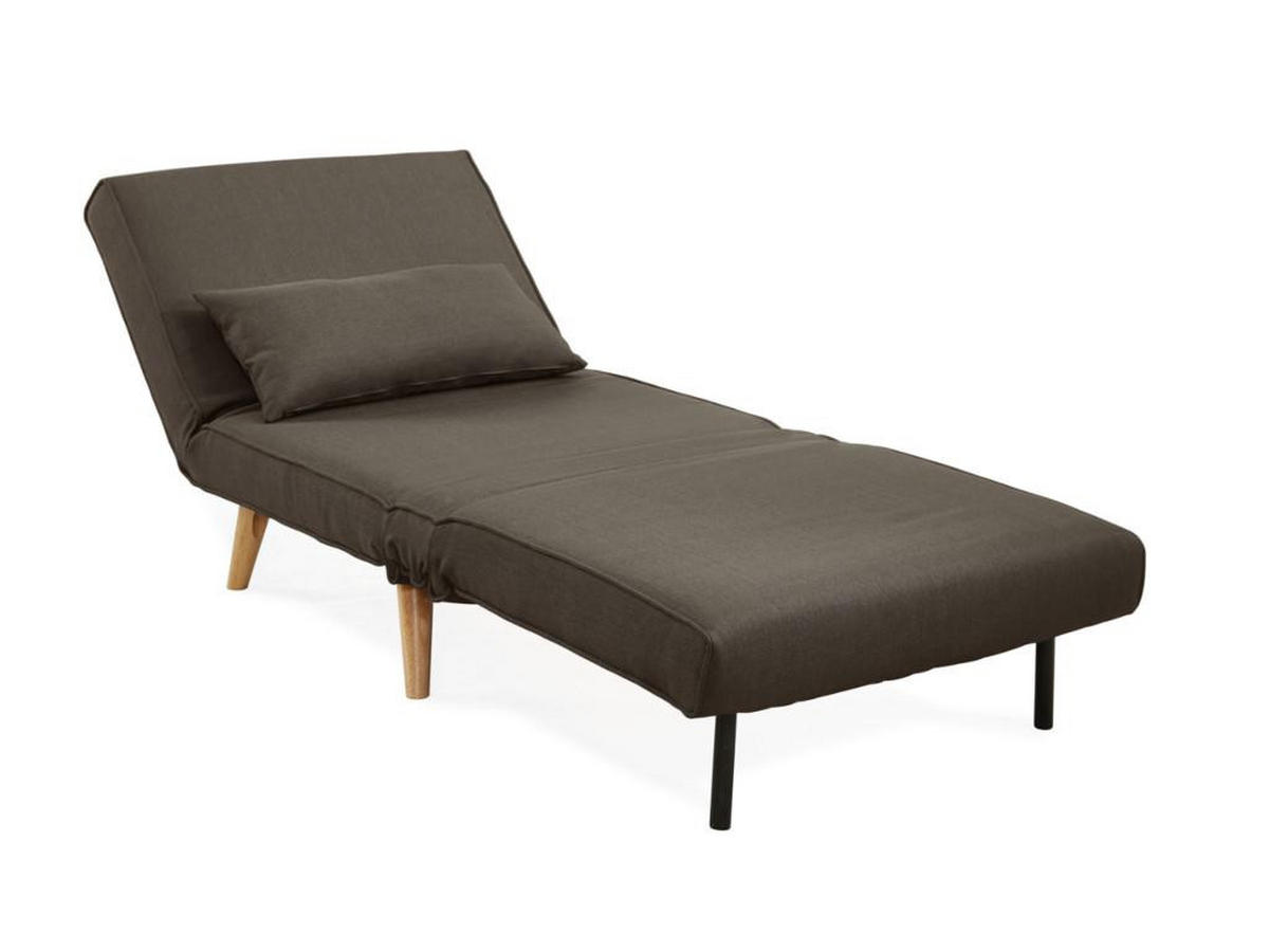 FUTONSESSEL - Stoff - Taupe - POSIO - Braun, Textil (78/75/74cm) - Vente-Unique