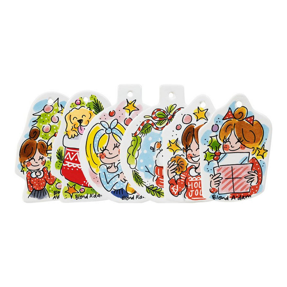 ANHÄNGER Weihnachten in Bunt - 9,5 x 5cm - Multicolor, Keramik (5/1/9.5cm) - Blond Amsterdam